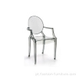 Design transparente cadeira de braços de plástico transparente